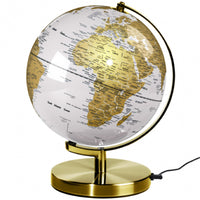 White Globe with Metallic Brass Base